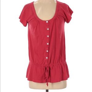 Red Old Navy Cinched Waist Top